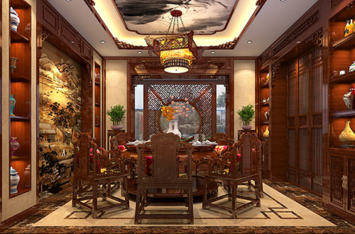 青岛温馨雅致的古典中式家庭装修设计效果图