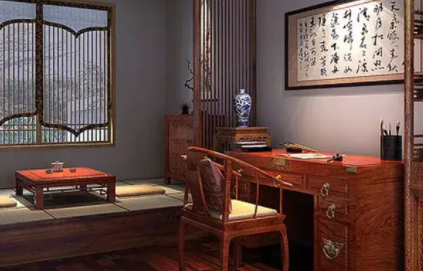 青岛书房中式设计美来源于细节